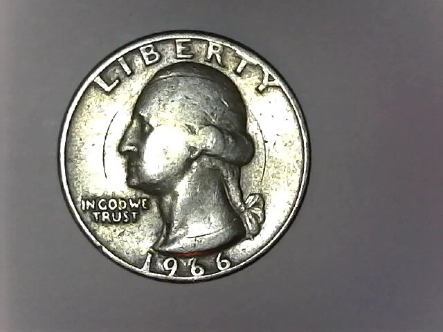 1966 Washington quarter DDR FS-801 doubled die reverse showing separated doubling on UNITED STATES OF AMERICA and QUARTER DOLLAR
